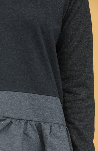 Buntes Sweatshirt mit Volantdetail 3325A-01 Anthrazit 3325A-01