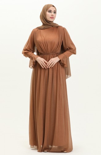 Pailletten Abendkleid 5367-28 Milchkaffee 5367-28