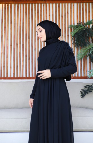 Kant Chiffon Avondjurk 5571-05 Zwart 5571-05