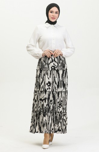 Almila Gypsy-Viskoserock 3161-01 Schwarz Ecru 3161-01