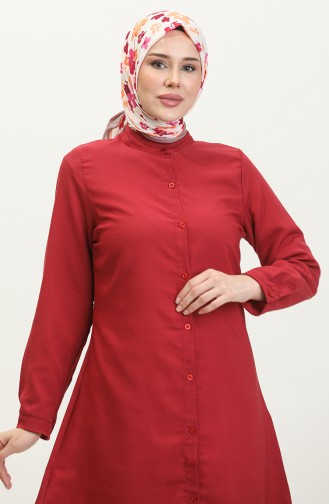 Tunique A Boutons Col Judge 6112-09 Rouge Claret 6112-09