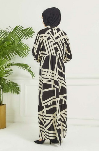 Jurk Met Geometrisch Patroon 4106-04 Zwart 4106-04