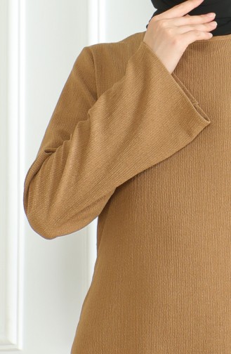 Bürümcük Kumaş Düz Spor Elbise 1003-02 Sütlü kahve