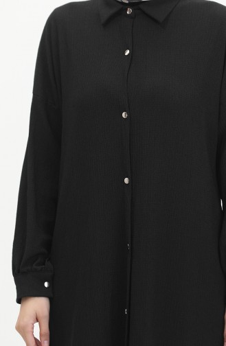 Tunique Longue Boutonnée 1046-05 Noir 1046-05
