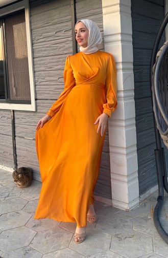 Robe De Soirée Satin Kobe Nouée Devant 5513-08 Jaune 5513-08