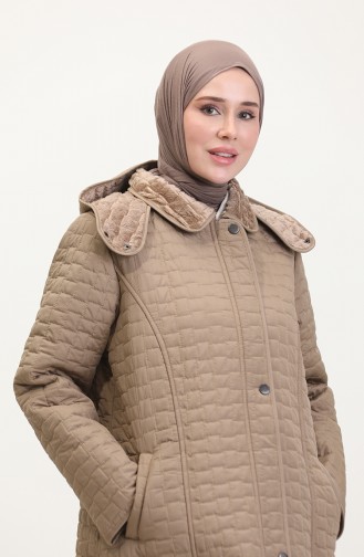 معطف مُبطن بمقاسات كبيرة 6134-03 لون مينك 6134-03