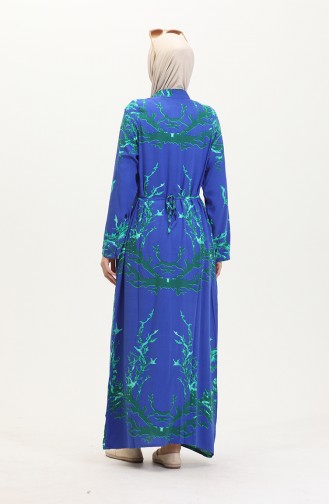 Lange Tuniek Met Knoopsluiting Aan De Achterkant 2035-01 Blauw 2035-01