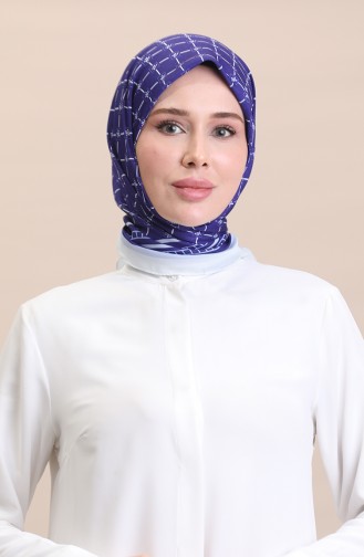 Weicher Baumwollschal 19091-04 Marineblau Creme 19091-04