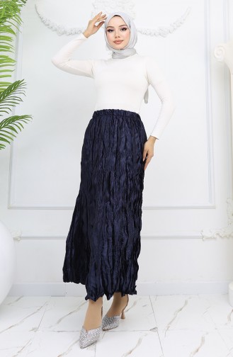Beli Lastikli Saten Etek 0048-04 Lacivert