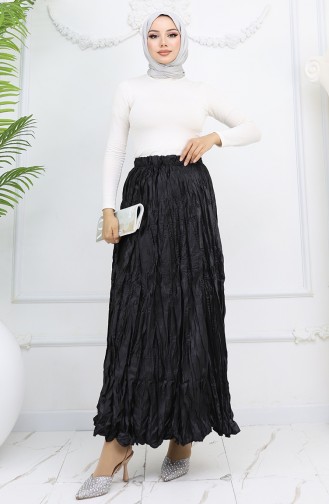 Beli Lastikli Saten Etek 0048-05 Siyah