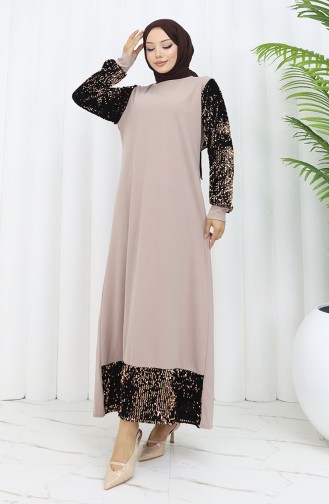 Avondjurk Met Lovertjes 0305-06 Beige 0305-06