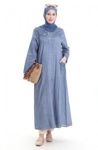 Ice Blue Abaya 4555-05